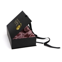 Embalaje de logotipo personalizable elegante extensión de cabello peluca cajas de cartón reutilizables caja de regalo Rosa plegable con cinta