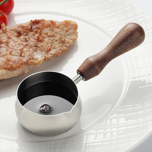 Wholesale 304 Stainless Steel Extraction <b>Cup</b> <b>Espresso</b> Sauce Wooden Handle Gold Color - Product Image 3
