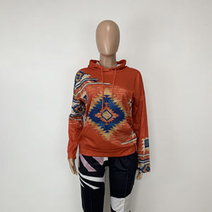 Jersey de manga larga con capucha para mujer, Blusa de talla grande azteca, ropa con capucha para primavera y otoño - Product Image 4
