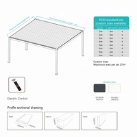 Auvent en aluminium thermolaqué pour extérieur, montage mural, toit à lames imperméable, pergola motorisée, gazebo pour balcon