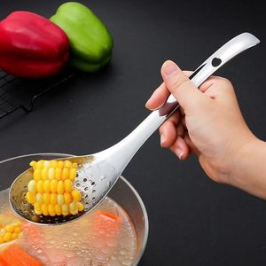 Stainless Steel Strainer Ladle Large Perforated Long Handle For Soup Hot Pot Cooking Kitchen Multifunctional Spoon - Product Image 1