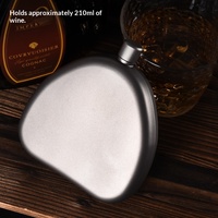 Gourde en titane pur 220 ml, gourde de voyage portable, légère, bouteille à whisky pour le camping et la randonnée