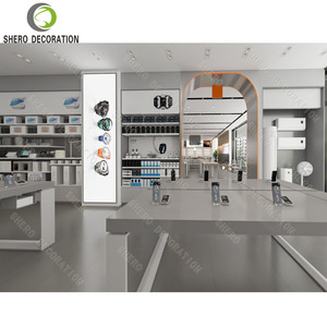 Accesorios de teléfono móvil personalizados, vitrina de tienda, tienda de diseño de interiores, mesa de teléfono móvil blanca - Product Image 4