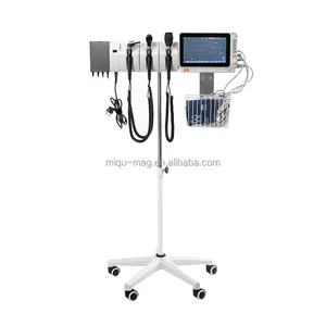 SZMIQU Otoscópio Profissional Oftalmoscópio Geral ENT Stand Sistema Diagnóstico Integrado otorrinolaringologia com carrinho