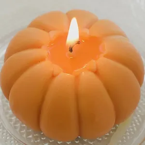Vela perfumada de abóbora para presente de aniversário, decoração de velas de frutas
