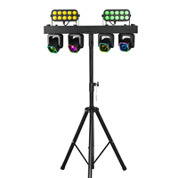 6 pièces de projecteurs LED RGBW 4 en 1 professionnels portables pour DJ, équipement de DJ disco, éclairage de scène de bar avec support
