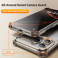 Coque de téléphone antichoc en métal avec cadre en aluminium pour iPhone 15/16/17 Pro Max |   Housse au design fin