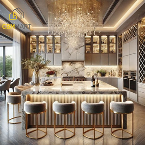 CBMmart современный кухонный шкаф с глянцевой отделкой Роскошный кухонный шкаф из мрамора Cusine для хранения кухонного шкафа - Product Image 4