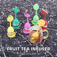 Infuseur à thé rond en acier inoxydable 304 en forme de fruit écologique en gros avec passoire à thé en silicone à livraison rapide