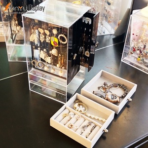 Chuyên nghiệp tùy chỉnh Acrylic trang sức hiển thị đứng plexiglass lưu trữ đồ trang sức hộp - Product Image 5