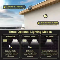 Lampe murale solaire LED 3 modes avec télécommande pour la sécurité des jardins et des rues et éclairage extérieur portable