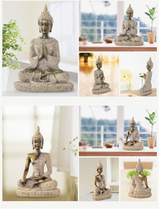 Estatua de Buda Dorada de Resina, Arte Espiritual, Adorno para el Hogar y Decoración de Estilo <span class=keywords><strong>Zen</strong></span> para Exteriores, Regalo, Artesanía de Resina - Product Image 6