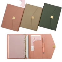 Carnet de notes A5 personnalisé en cuir magnétique, classeur-agenda à spirale avec pages intérieures lignées/carrées, écriture facile, journal professionnel