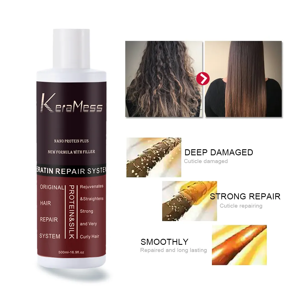 Wholesale KeraMess Brand Organic Bio Keratin Treatment Cream High Quality Hair Straightening with Herbal Protein Ingredients