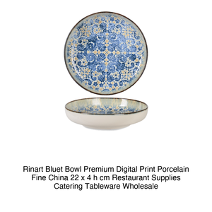 Tazón Bluet Ø 22 cm A 4 cm, Porcelana Fina Premium con Impresión Digital, Porcelana Rinart - Product Image 2