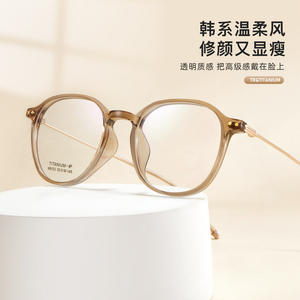 Montures de lunettes en titane de style coréen, ovales, avec verres en résine transparente, unisexe, monture complète M8133, origine Danyang - Product Image 4