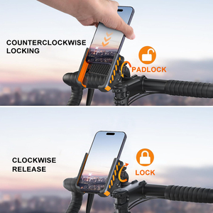 Support de téléphone anti-vibrations pour vélo, fixation sur guidon, rotation à 360° °   Support de surface rotatif en fibre de carbone pour moto, vélo, tous les smartphones - Product Image 4