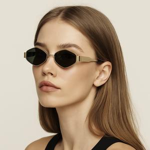 2025 Luxury Design Women Men Hexagonal Shades Polygon Shape Sun Glasses Custom Logo Wholesale Fashion Metal Frame Sunglasses - Product Image 5