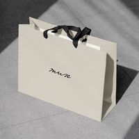 Sac Cadeau en Papier de Luxe avec Ruban, Sac Shopping en Papier de Luxe avec Logo Personnalisé, Qualité Supérieure, Finition Mate