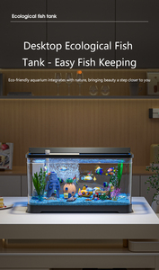 Ecologisch <span class=keywords><strong>aquarium</strong></span> woonkamer klein huishoudelijk bureau landschapsarchitectuur plastic <span class=keywords><strong>aquarium</strong></span> met verlichting en drie-in-één filtratie - Product Image 2