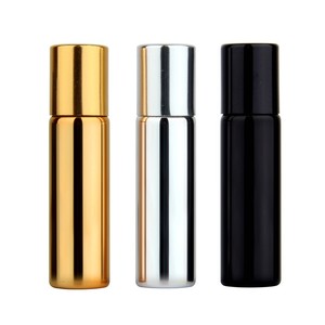Mini Fashion 10 ml Leak-proof Refillable Perfume <b>Spray</b> Bottle Electroplated Gold <b>Silver</b> Black Glass Silk Screen Printed Cosmet - Product Image 3