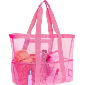Bolsas de compras de gran capacidad con logotipo personalizado al por mayor, accesorios de <span class=keywords><strong>playa</strong></span>, bolso de <span class=keywords><strong>playa</strong></span> de malla para viaje y natación - Product Image 2