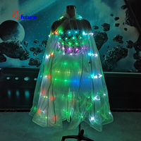 Future Performance Wear Chinese Sexy White One Piece LED Dancing Dress for Adults Women Ballroom & Carton Glow Costume Luminous