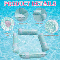 Grand transat aquatique gonflable en PVC écologique pour adultes, 4 tubes, confortable, avec filet et fonction canapé, capacité maximale <100kg
