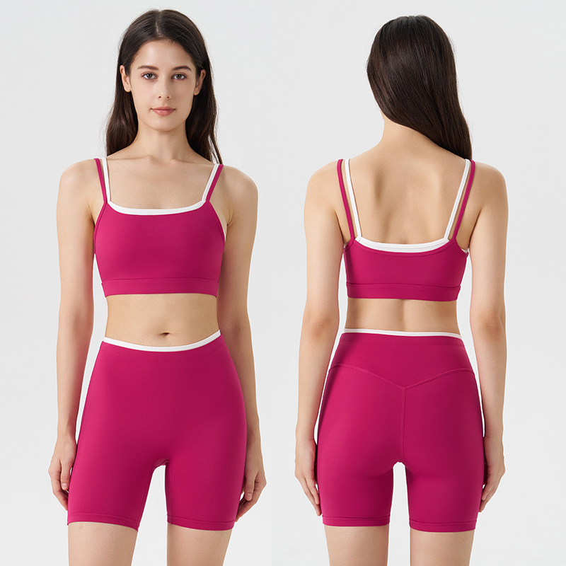 High Quality Skin-friendly High Support Sports Bra Butt Lift Fitness Three-quarter Shorts Work Out Yoga Sets