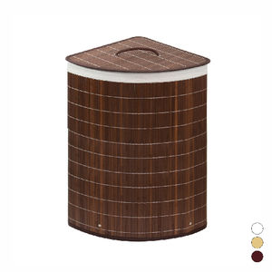 Panier à linge d'angle 68 cm de longueur en bambou naturel pour usage domestique - Product Image 1