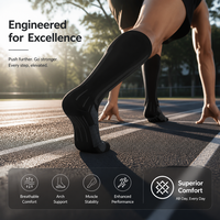 Chaussettes de compression montantes personnalisées avec logo, vente en gros, OEM pour le marathon, la course à vélo, la randonnée, la gym, l'entraînement et la récupération musculaire sportive