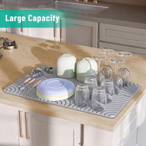Tapete Escurridor de Platos Plegable de Silicona Personalizado, Soporte para Platos de Fregadero de Cocina con Uso en Mesa para Compradores Comerciales de Alimentos - Product Image 3