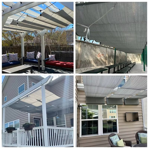 Auvent télescopique extérieur en HDPE, filet pare-soleil ondulé, anti-UV, pergolas, auvent rétractable, voiles d'<span class=keywords><strong>ombrage</strong></span> pour piscine - Product Image 6