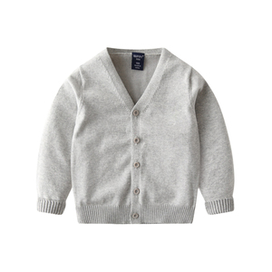 Vente en gros OEM Cardigan à simple boutonnage <span class=keywords><strong>Pull</strong></span> en tricot pour bébé Chandails à la mode pour garçon en tricot de couleur unie avec col en V - Product Image 3