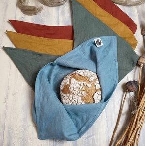 Bolsa bento de lino Natural con cordón, almacenamiento de pan, origami de lino crudo - Product Image 4