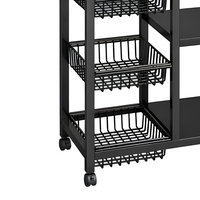 Chariot utilitaire à 4 niveaux avec tiroirs coulissants, pour la maison, la chambre, l'auberge, le dortoir, avec roulettes mobiles, accessoires modernes et pratiques, 90 cm