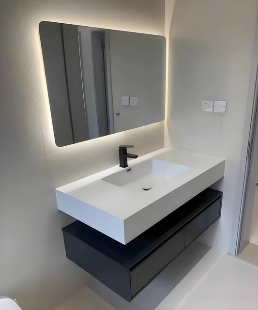 LED Touch Screen Smart Bathroom Mirror Anti-fog Wall Mounted Vanity Mirror with Bluetooth