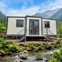 Grande Villa Modulaire Préfabriquée Spacieuse, Appartement 2 Chambres, Maison en Acier à Double Aile Extensible pour Famille, Conforme aux Normes AU