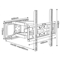 Support mural pour téléviseur LCD en métal moderne KELMY, support mobile pivotant pour téléviseur de 32 à 65 pouces, bras rotatif pour clavier, noir, VESA max 400x400