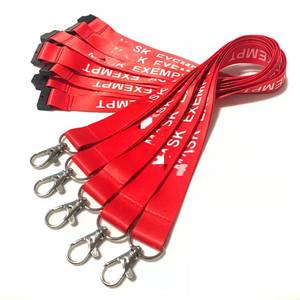 Chất Lượng Cao Màu Đỏ Đồng Bằng Cổ Dây Đeo Polyester Thăng Hoa Dây Buộc Tùy Chỉnh Với Khóa - Product Image 1