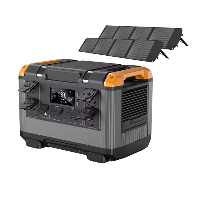2400W High Power Pure Sine Wave MPPT Controller Lithium Battery Backup for Road Trip RV Outdoor Emergency Portable Power Station