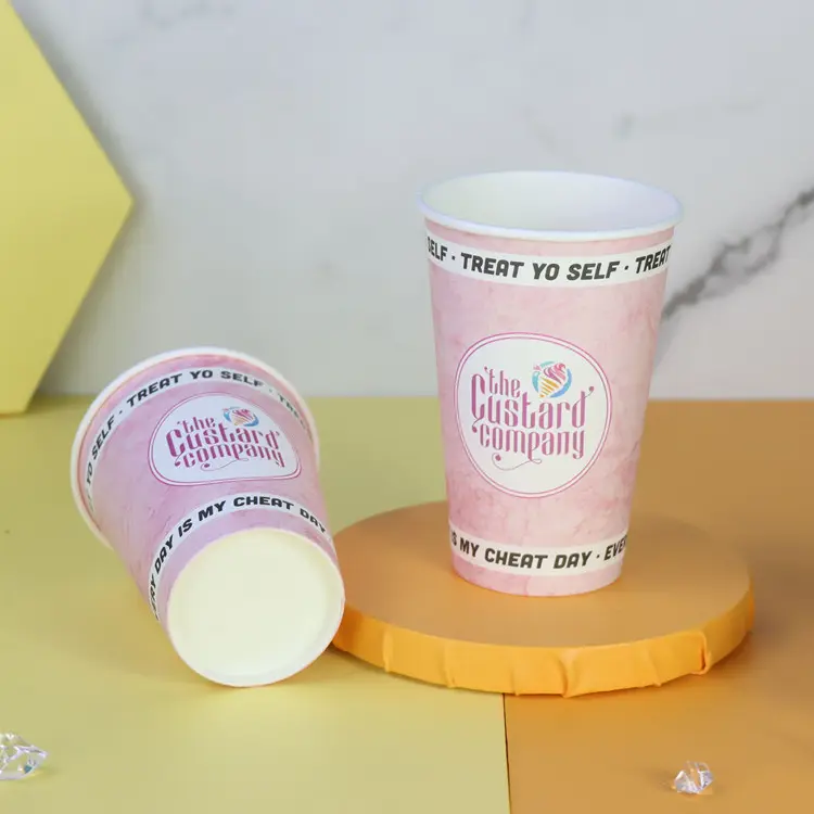 Customized logo printed single wall paper cup coffee paper cup packaging disposable paper cup