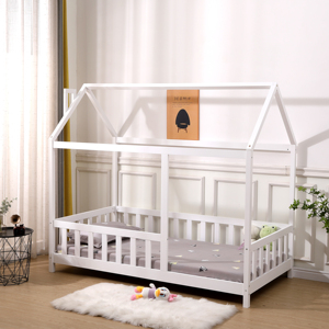 <span class=keywords><strong>Letto</strong></span> a <span class=keywords><strong>casetta</strong></span> con barriere di sicurezza rimovibili, <span class=keywords><strong>Letto</strong></span> <span class=keywords><strong>Montessori</strong></span> per bambini - Product Image 4