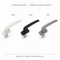 Poignée espagnolette ovale en aluminium pour fenêtre, ouverture extérieure, base 31x66mm, quatre trous de fixation, broche à fourche 20, chambre, salle de bain, hôtel