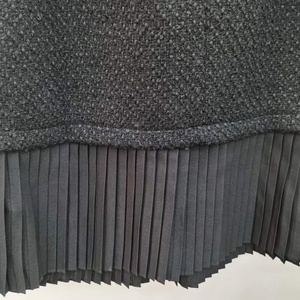 OUDINA <span class=keywords><strong>Abito</strong></span> Midi in <span class=keywords><strong>Tweed</strong></span> Personalizzato all'Ingrosso con Elegante Collo Tondo, Cerniera e Pieghe per Donne - Product Image 6