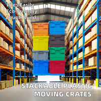Grande caisse en plastique solide, recyclable, empilable et emboîtable avec couvercles, idéale pour la logistique et le déménagement
