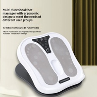 Masseur de pieds et de jambes électronique chauffant multifonctionnel portable à brancher à domicile, avec technologie Shiatsu et impulsions basse fréquence EMS