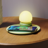 Station de charge sans fil 3-en-1 OEM 15W avec chargeur rapide FCC pour haut-parleur à bruit blanc, réveil, veilleuse et lampe de table