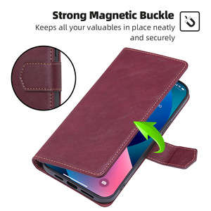 Funda de Teléfono 2 en 1 Elegante de Cuero PU con Tarjetero, Funda Tipo Cartera de Lujo para <span class=keywords><strong>iPhone</strong></span> 15 14 13 12 11, Funda Tipo Cartera Refro Bifold para Samsung S24 S23 - Product Image 6