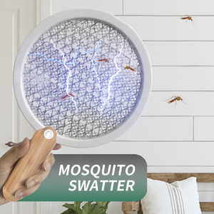 2 trong 1 có thể sạc lại điện muỗi vợt & Fly swatter ABS Vật liệu côn trùng Killer với pin nguồn điện - Product Image 3